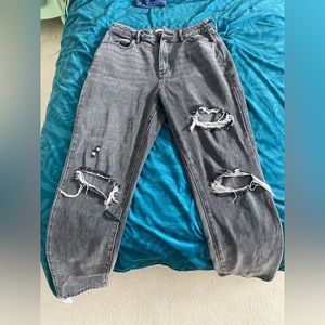 PacSun black ripped mom jeans